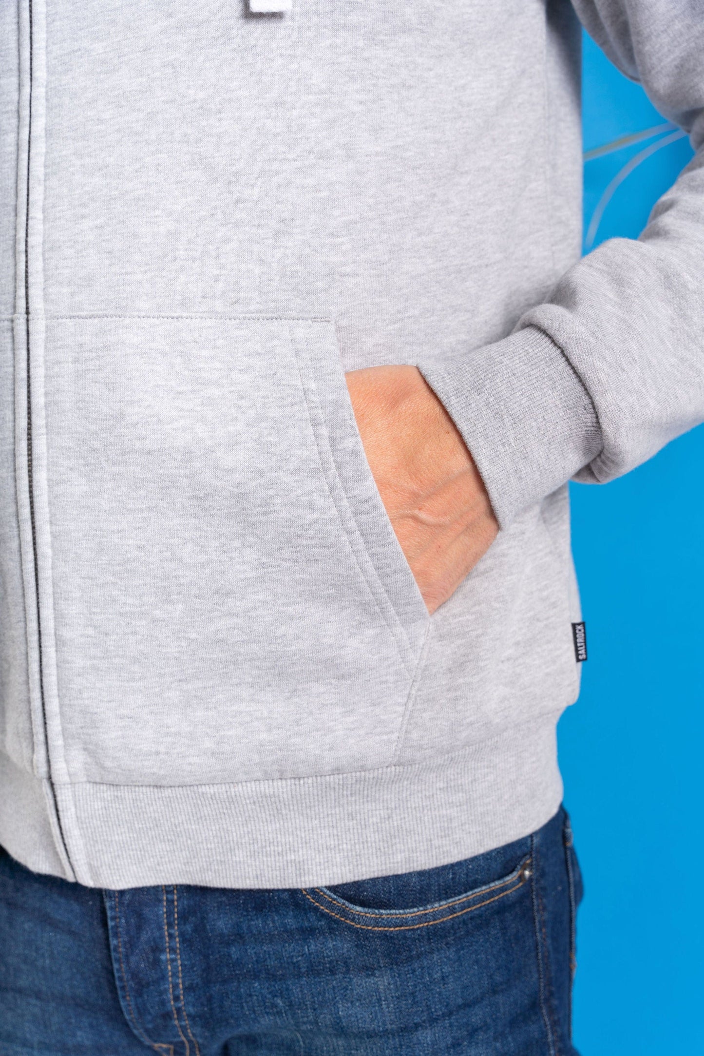 Saltrock Original - Mens Fur Lined Zip Hoodie - Grey