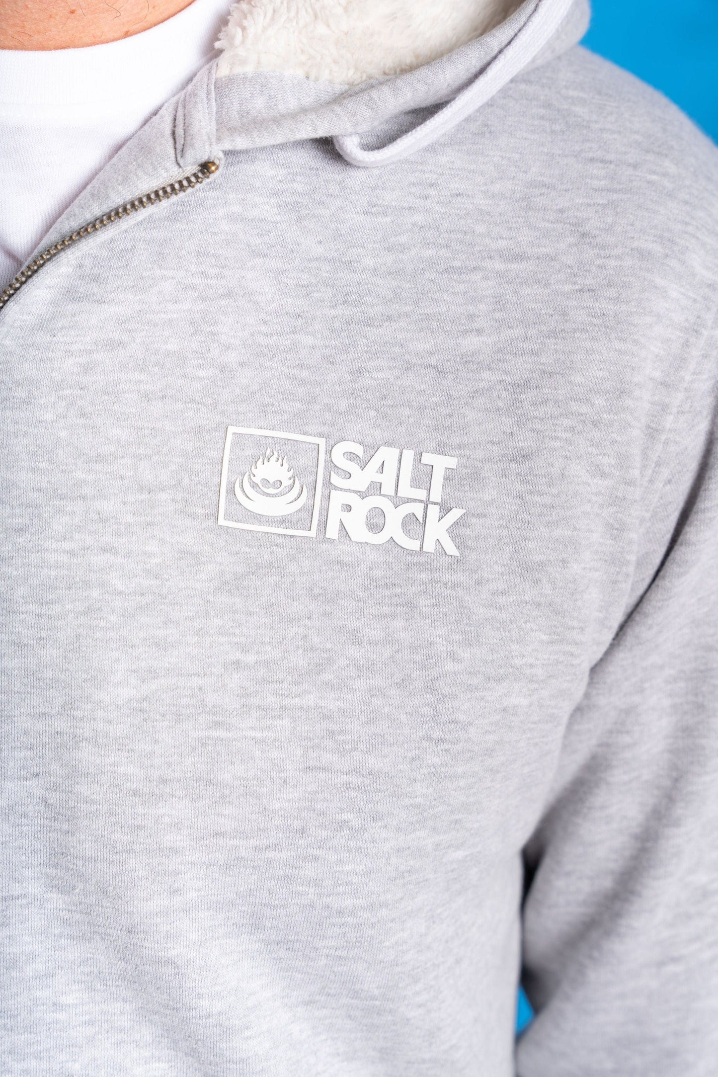 Saltrock Original - Mens Fur Lined Zip Hoodie - Grey
