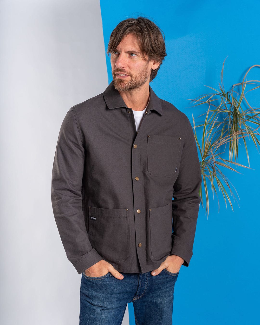 Riley - Mens Overshirt - Dark Grey