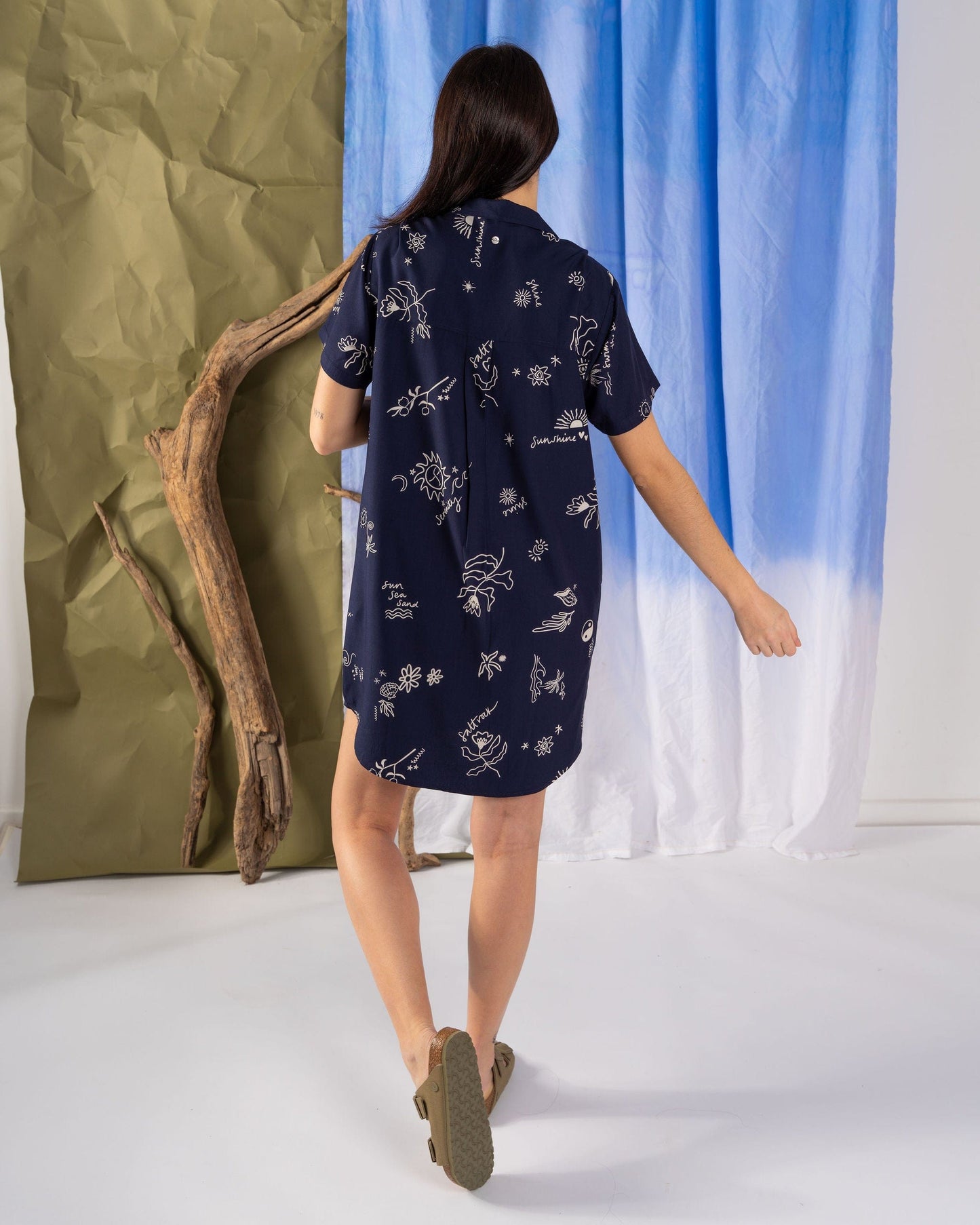 Serenity - Womens Shirt Dress - Blue