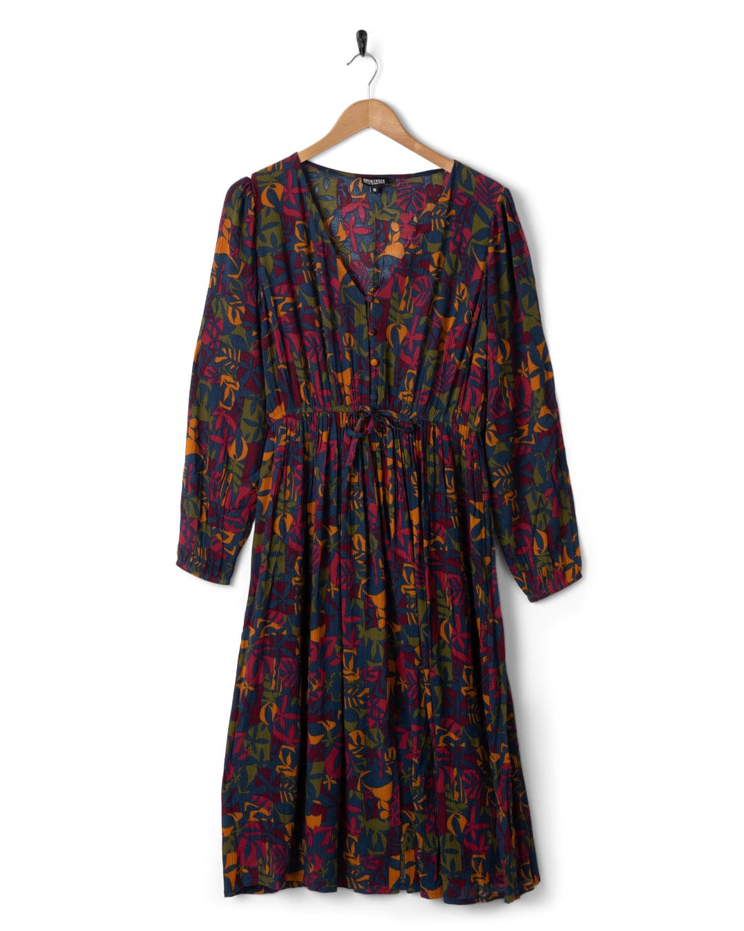 Nova Balance - Womens Midi Dress - Blue/Burgundy