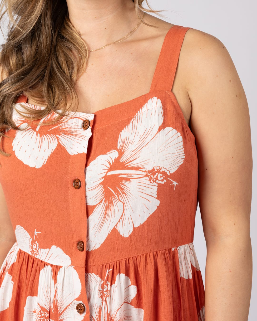 Mandaram Womens Mini Dress in Light Orange