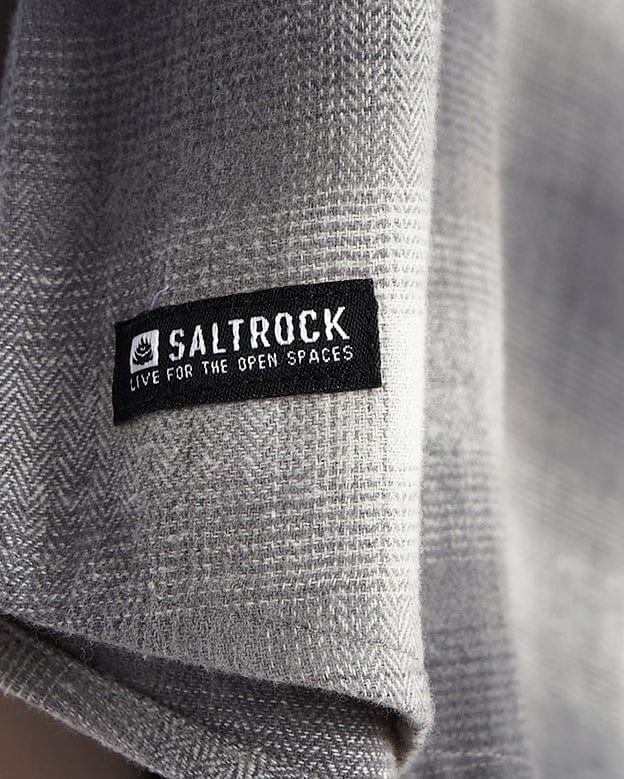 A Saltrock branded Farris - Mens Long Sleeve Check Shirt - Grey with buttoned cuffs.
