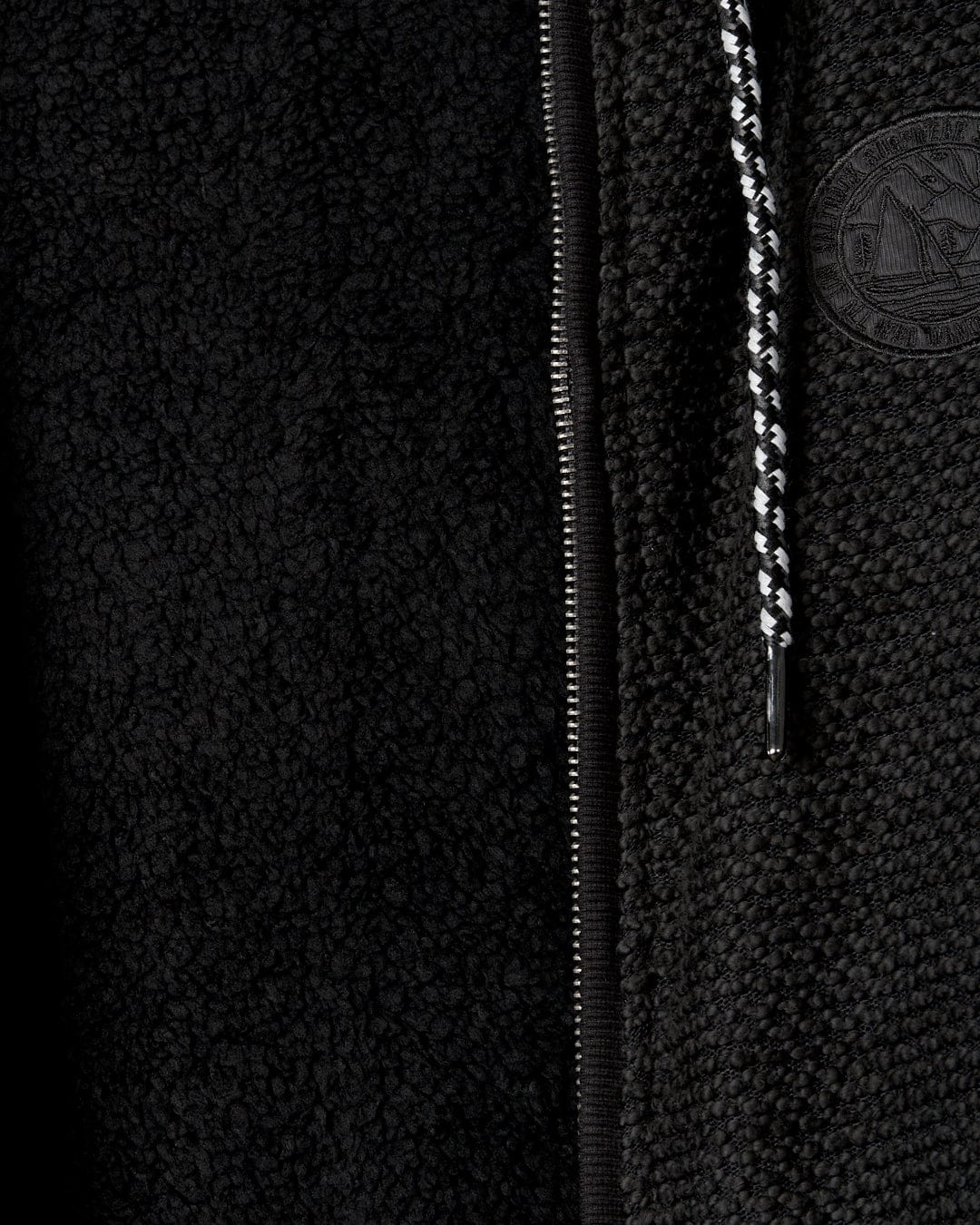 A Saltrock black Hall - Borg Lined Hoodie with a zipper and raglan sleeves.
