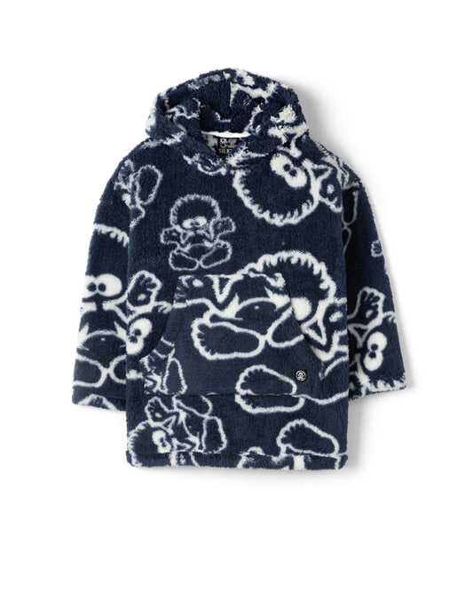 Tok Aop Sofa Surf Robe - Fleece - DRESS BLUE