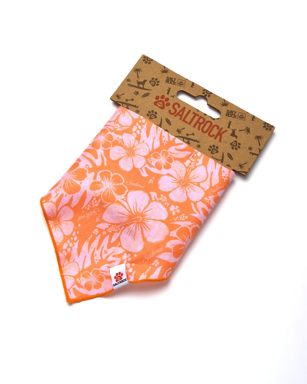 Hibiscus Saltrock dog bandana featuring a Saltrock paw design.