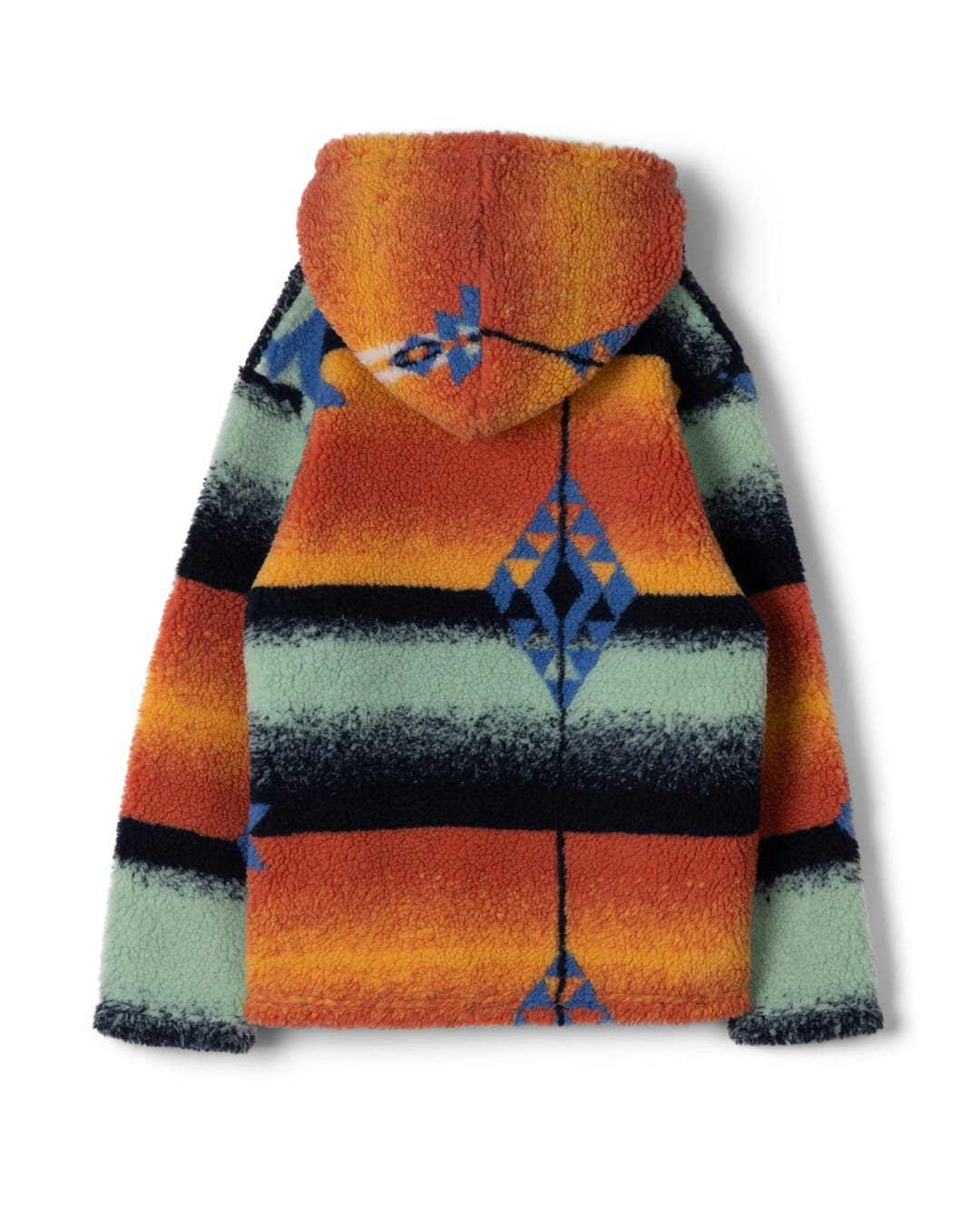 Aztec Sunset Kids Fleece Hooded In Multicolour