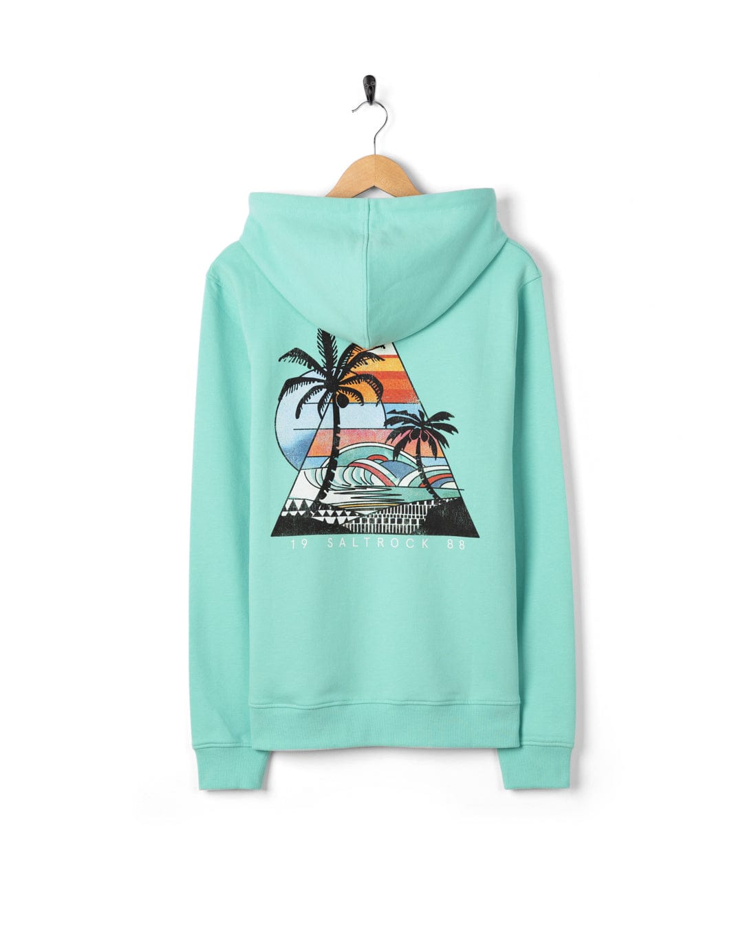 Geo Beach - Mens Recycled Pop Hoodie - Turquoise