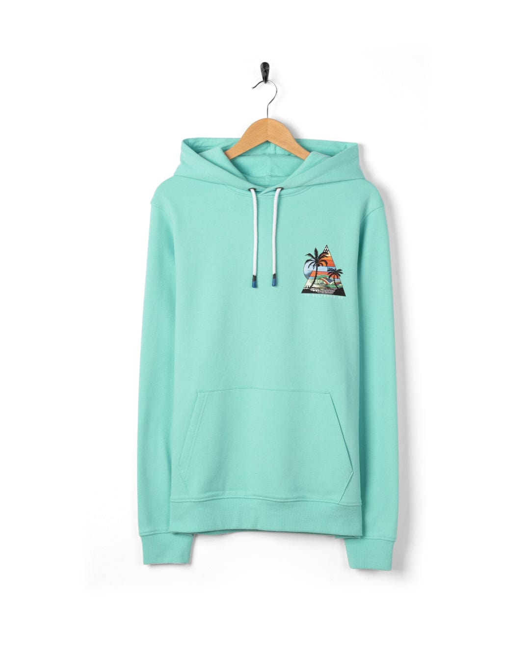 Geo Beach - Mens Recycled Pop Hoodie - Turquoise