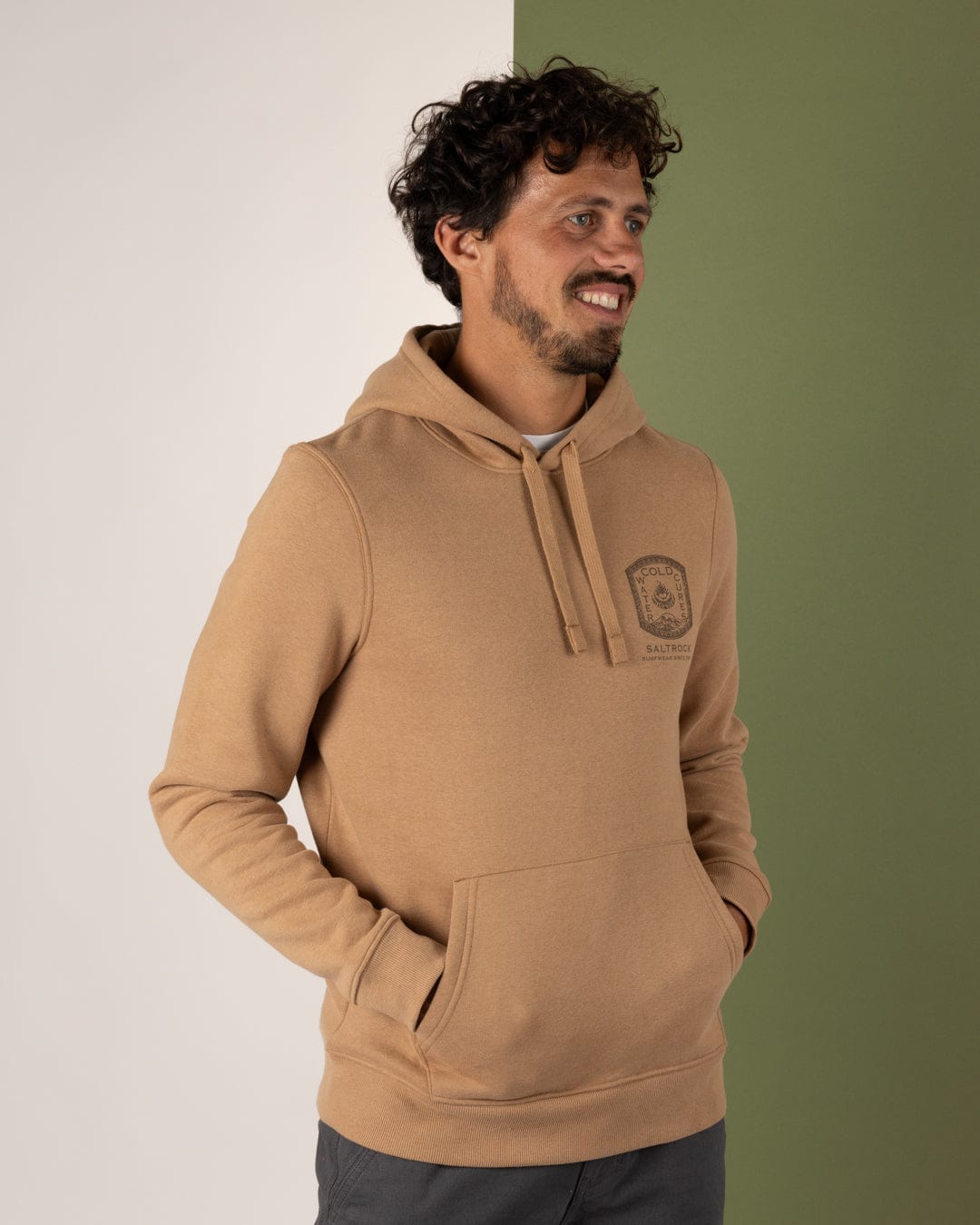 Cold Water Cures - Mens Pop Hoodie - Brown
