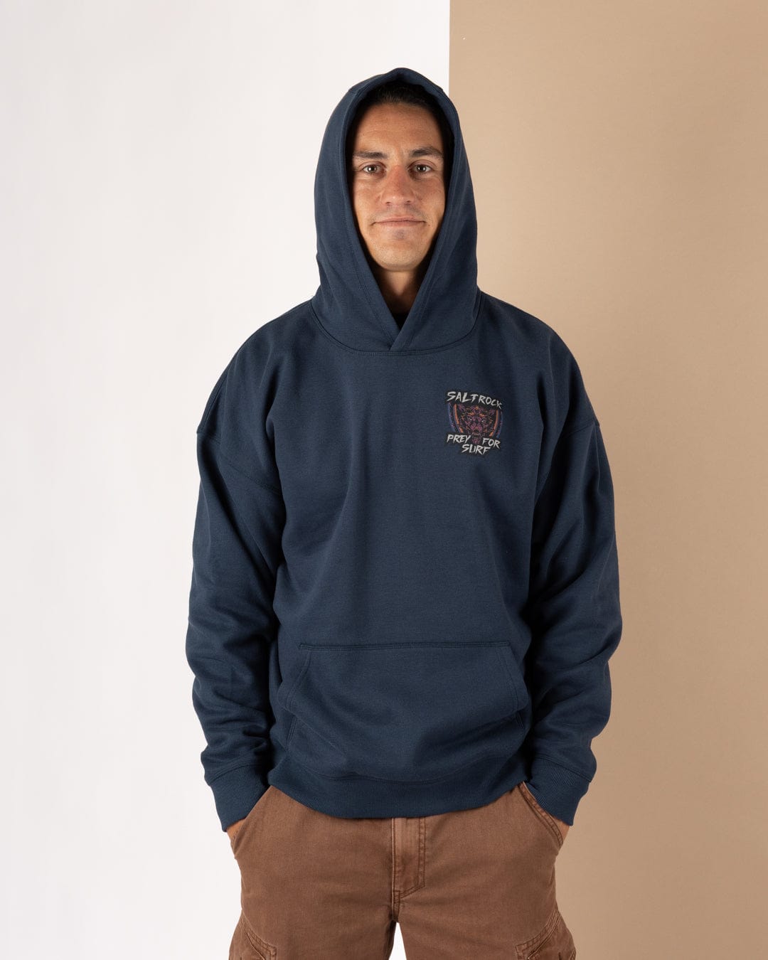 Wolfscale II - Mens Oversized Pop Hoodie - Blue