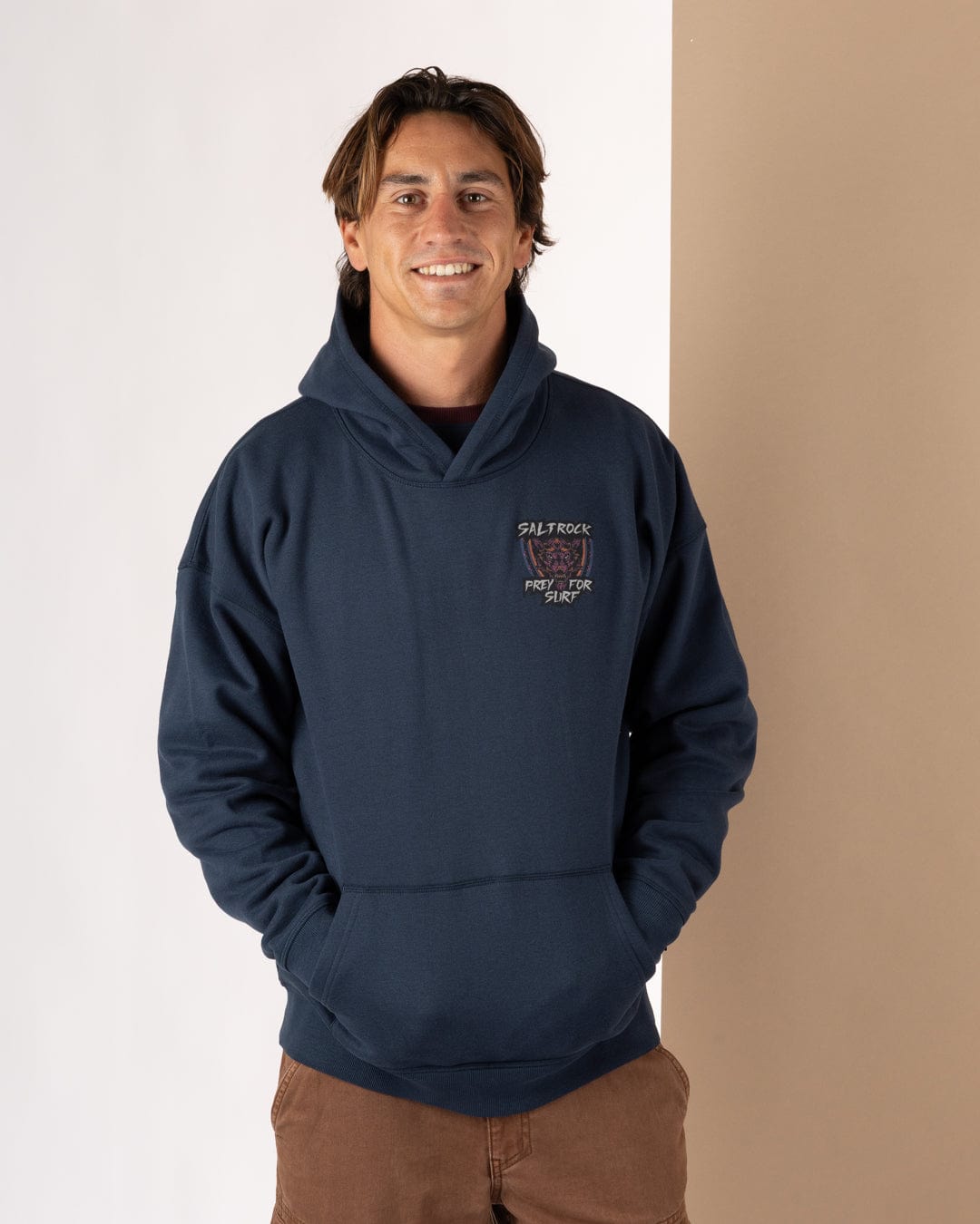 Wolfscale II - Mens Oversized Pop Hoodie - Blue