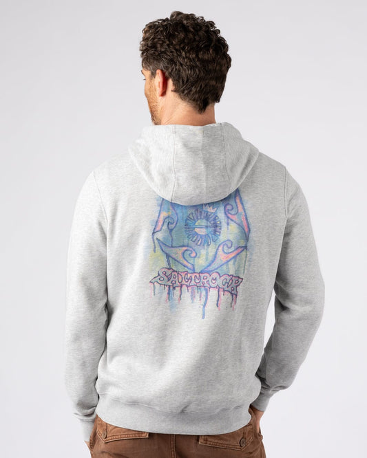 Wave Running - Mens Pop Hoodie - Light Grey