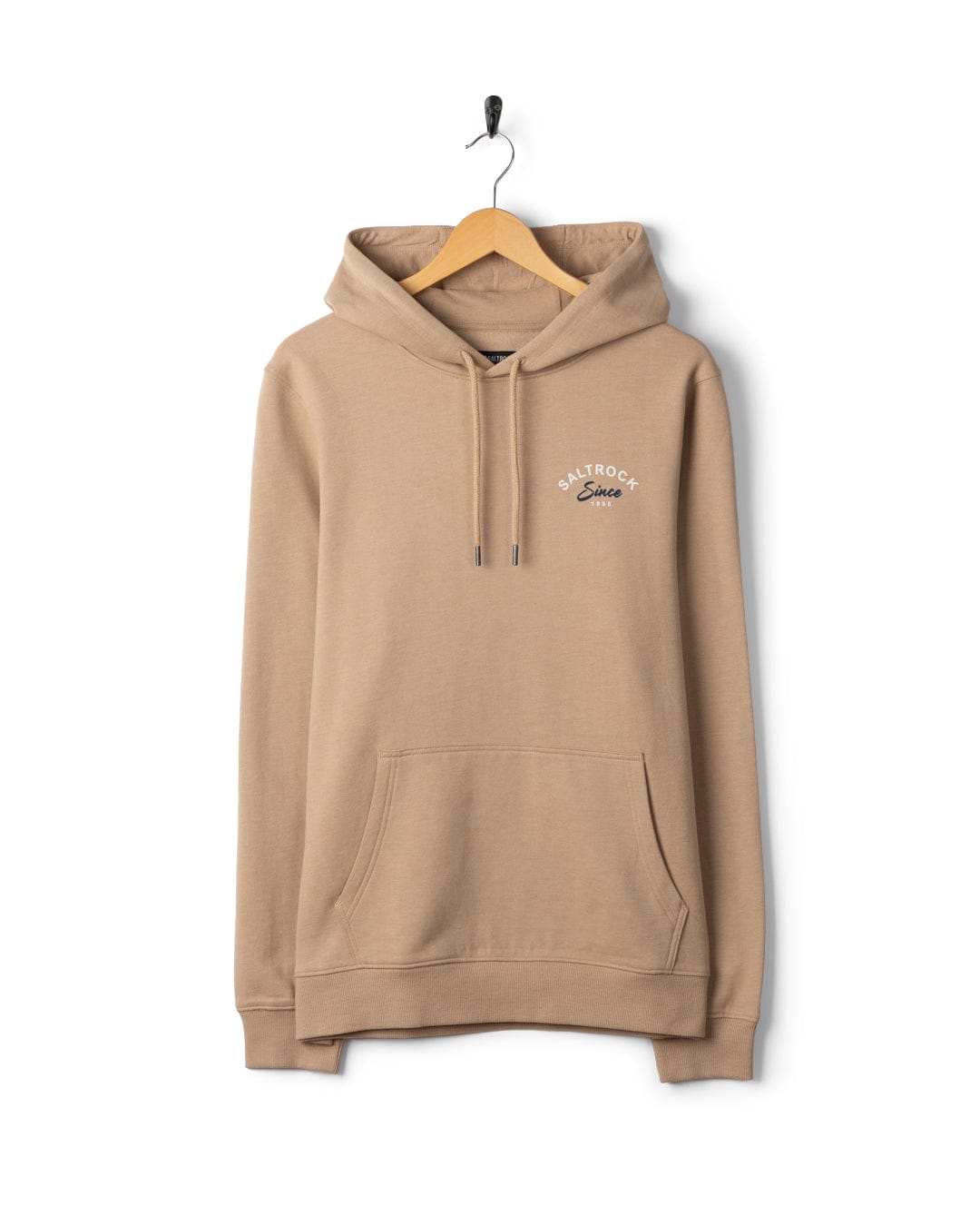 Deep Sea Flame Devon Mens Pop Hoodie in Beige