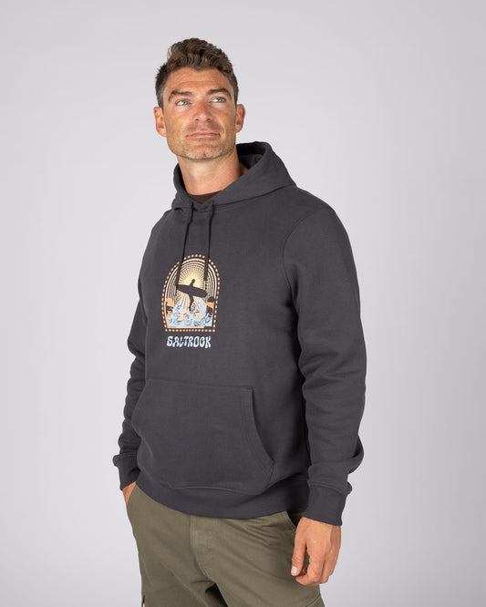 Portal Mens Classic Pop Hoodie in Grey