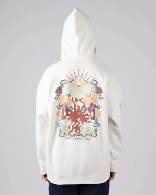 Better Days Womens Oversized Pop Hoodie in Cream
