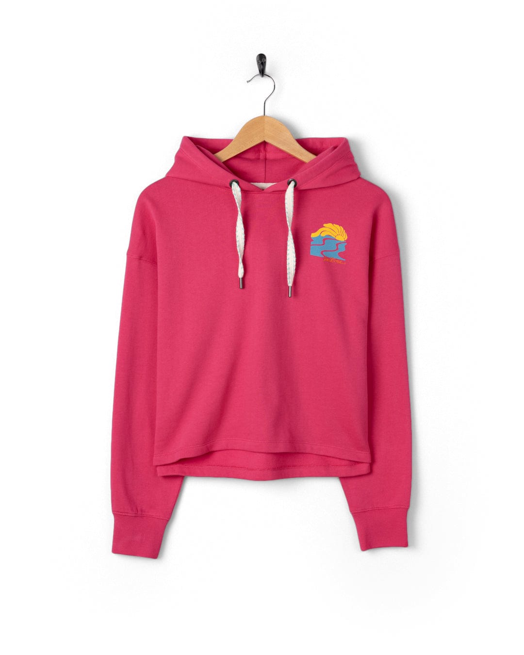 Vacay - Womens Cropped Pop Hoodie - Pink