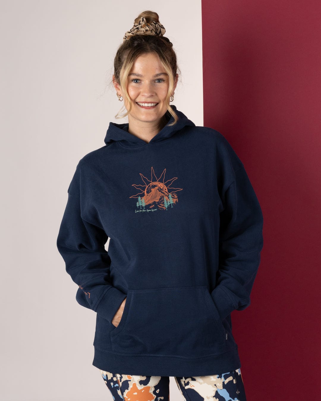 Open Road - Womens Pop Hoodie - Blue