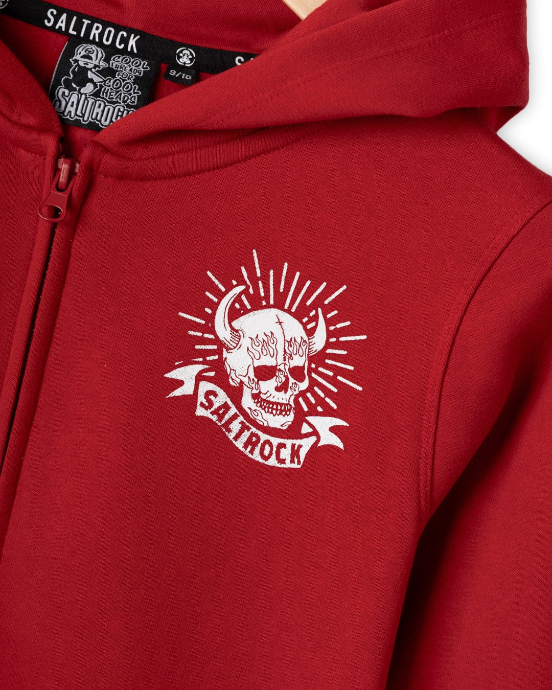 Fire Water Colour - Kids Zip Hoodie - Red