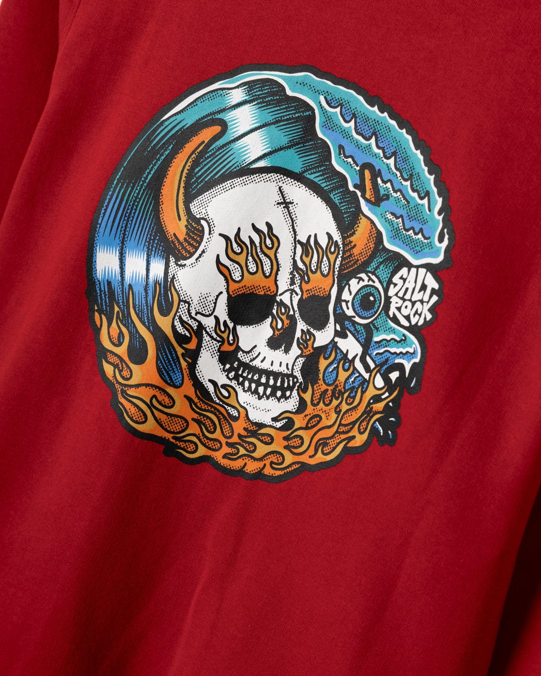 Fire Water Colour - Kids Zip Hoodie - Red