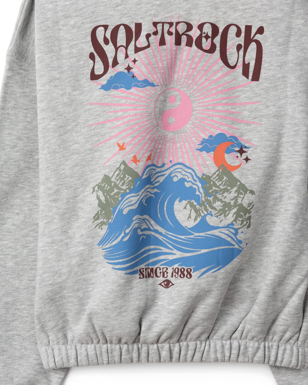 Surf Synergy Kids Cropped Pop Hoodie in Grey