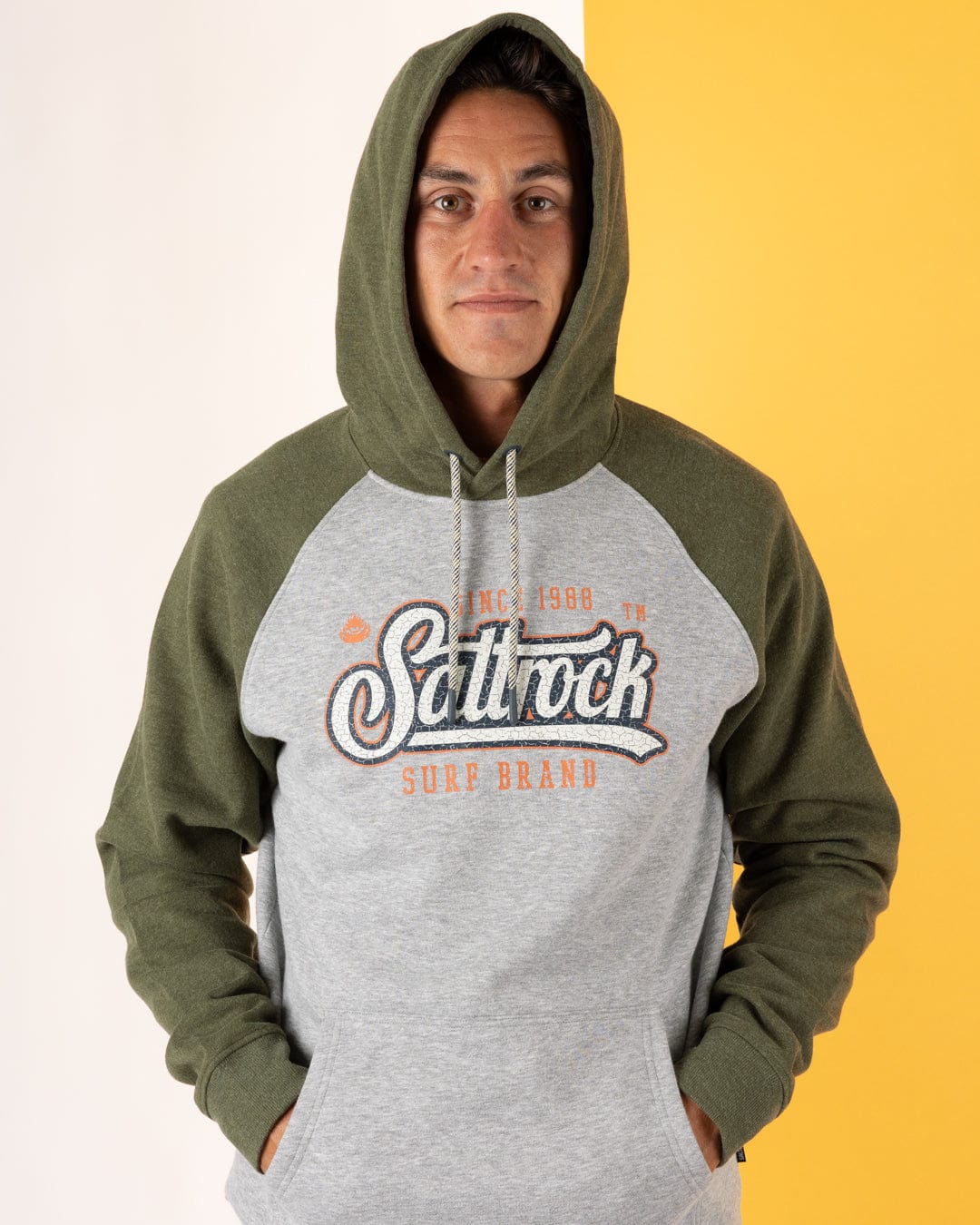 Pitcher - Mens Pop Hoodie - Green/Grey