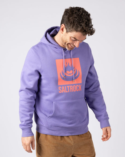 Box Logo Mens Pop Hoodie in Purple