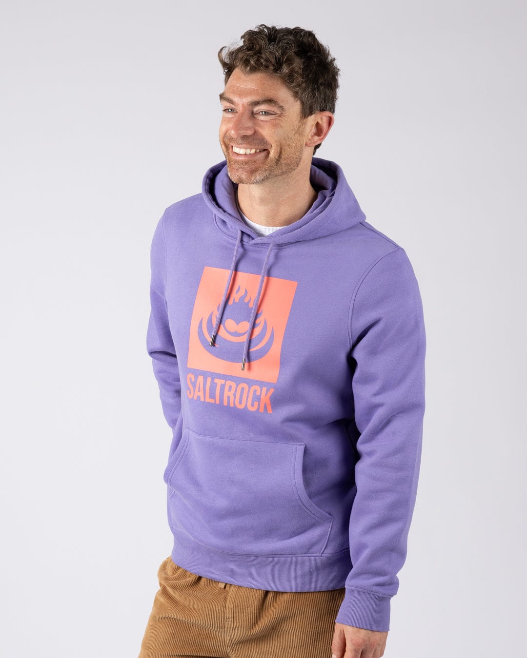 Box Logo Mens Pop Hoodie in Purple