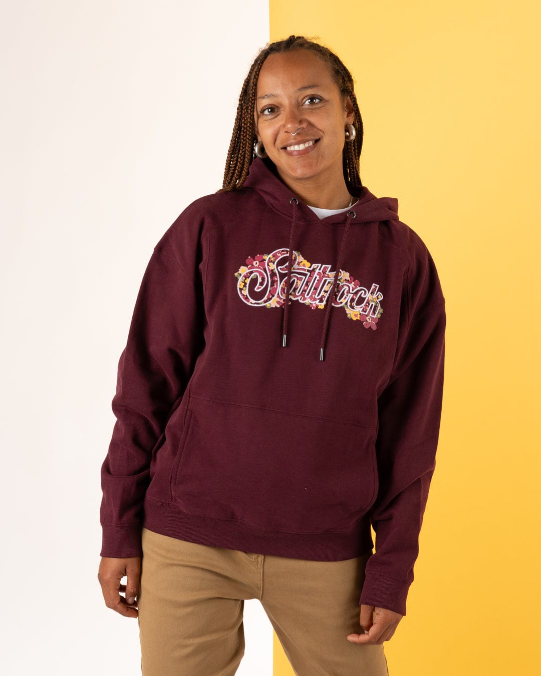 Trader Ditsy - Womens Pop Hoodie - Dark Purple