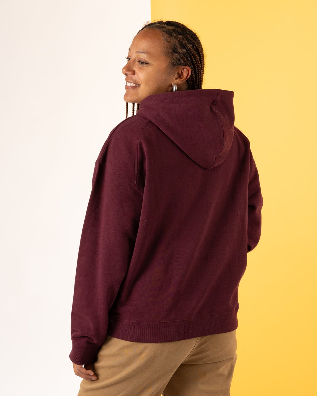 Trader Ditsy - Womens Pop Hoodie - Dark Purple