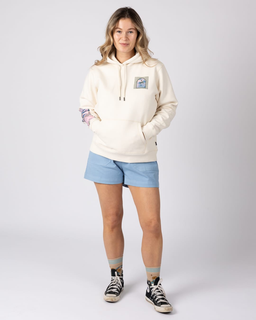 Offshore Womens Pop Hoodie in Cream
