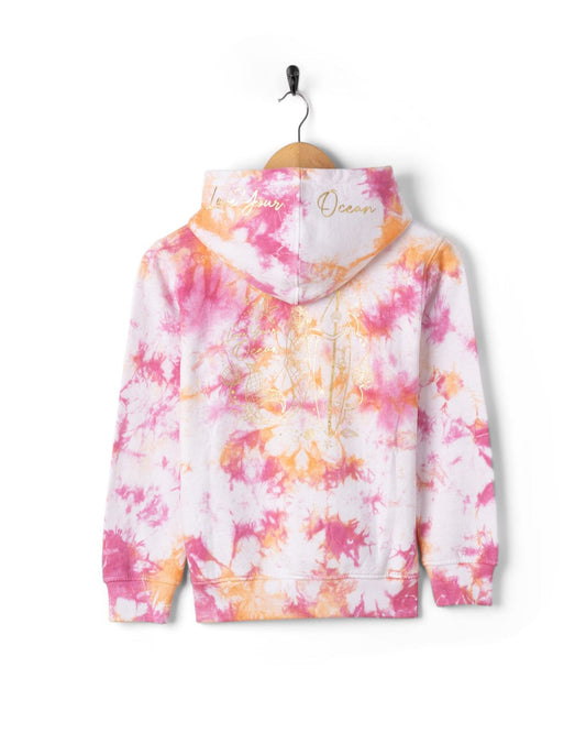 Mermaid Surf - Kids Tie Dye Pop Hoodie - Pink