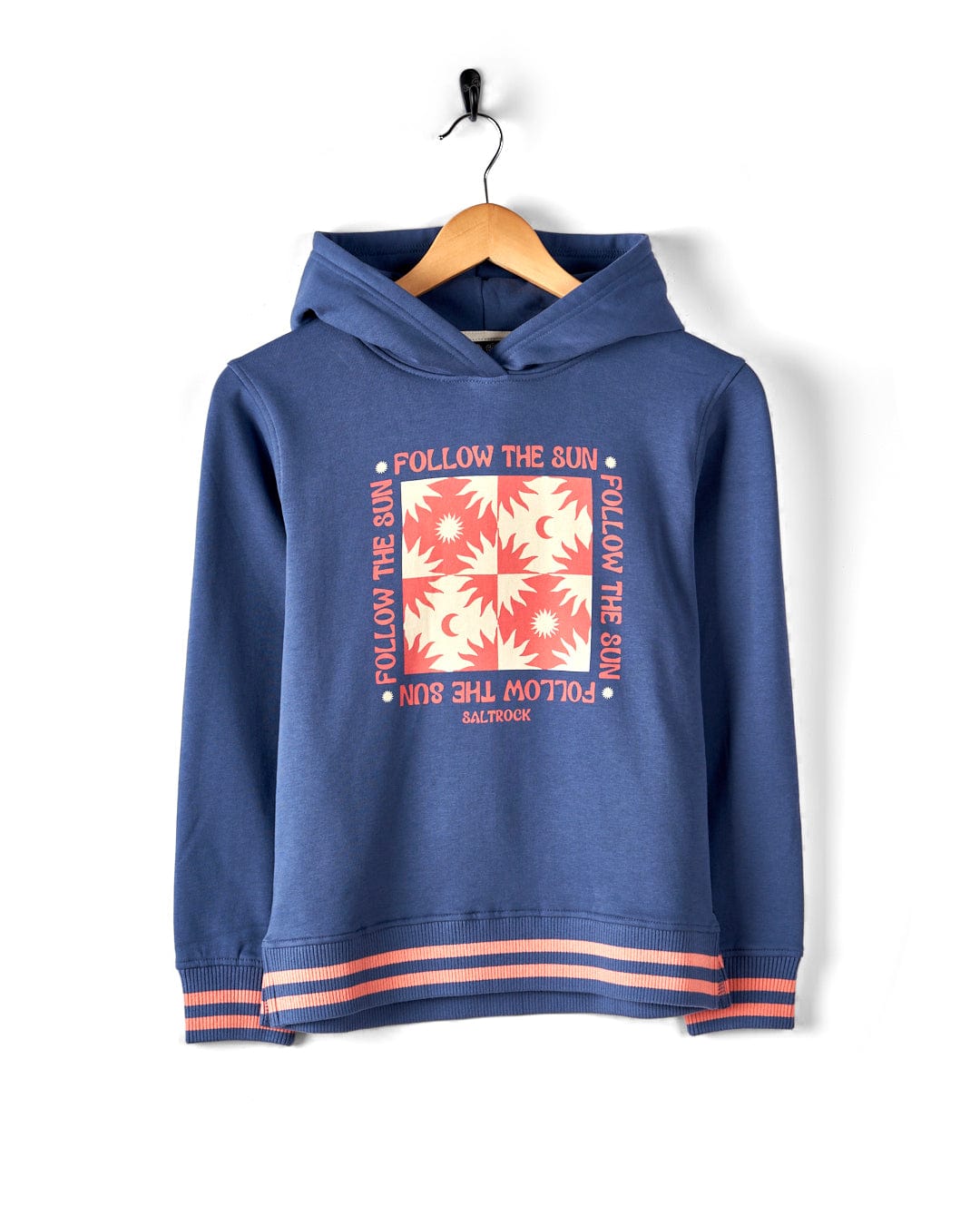 Sun Follower - Kids Longline Pop Hoodie - Blue