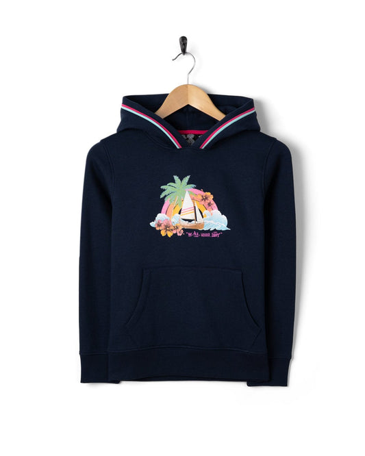 Floral Lost Ship - Kids Pop Hoodie