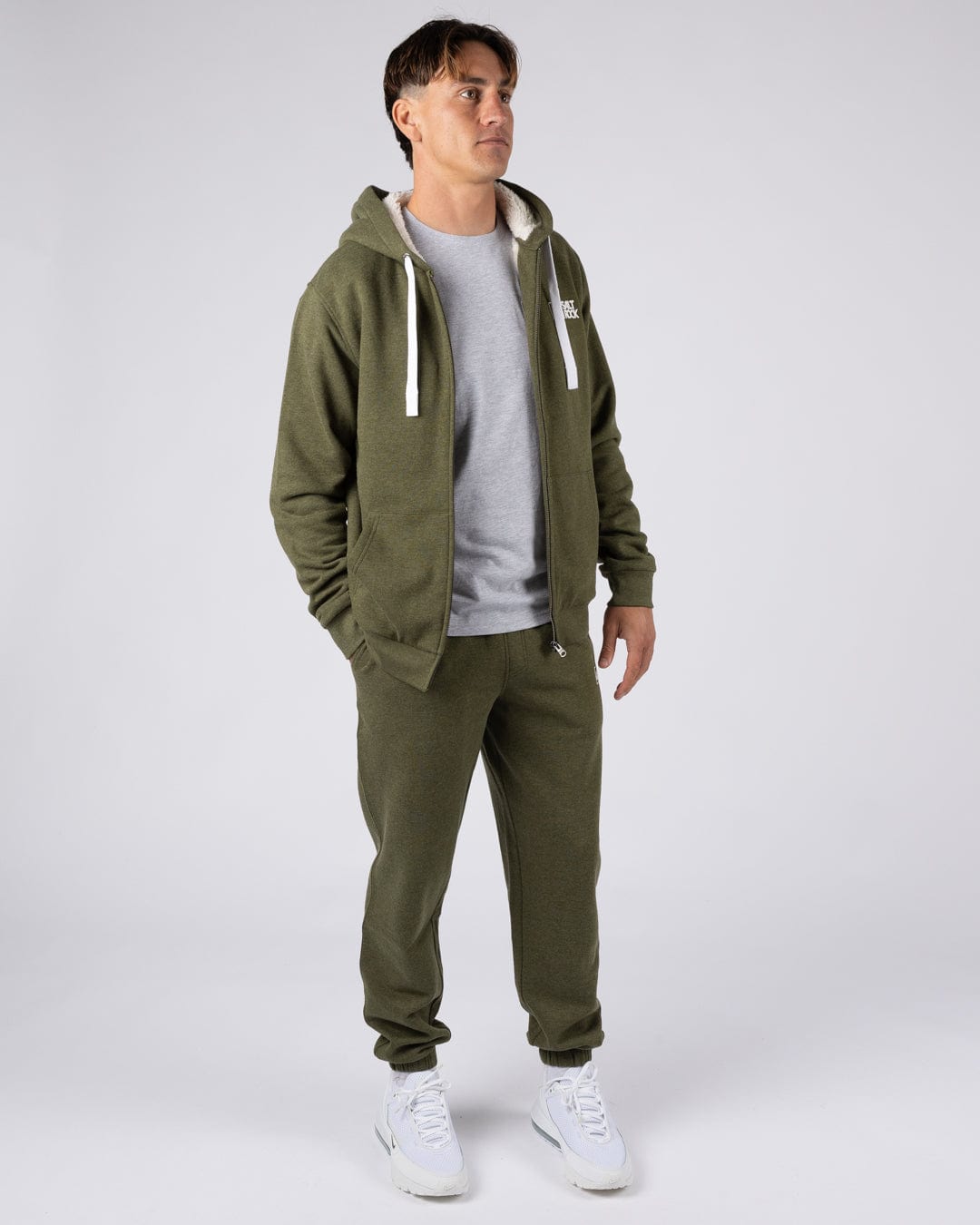 Saltrock Original - Mens Fur Lined Hoodie - Green