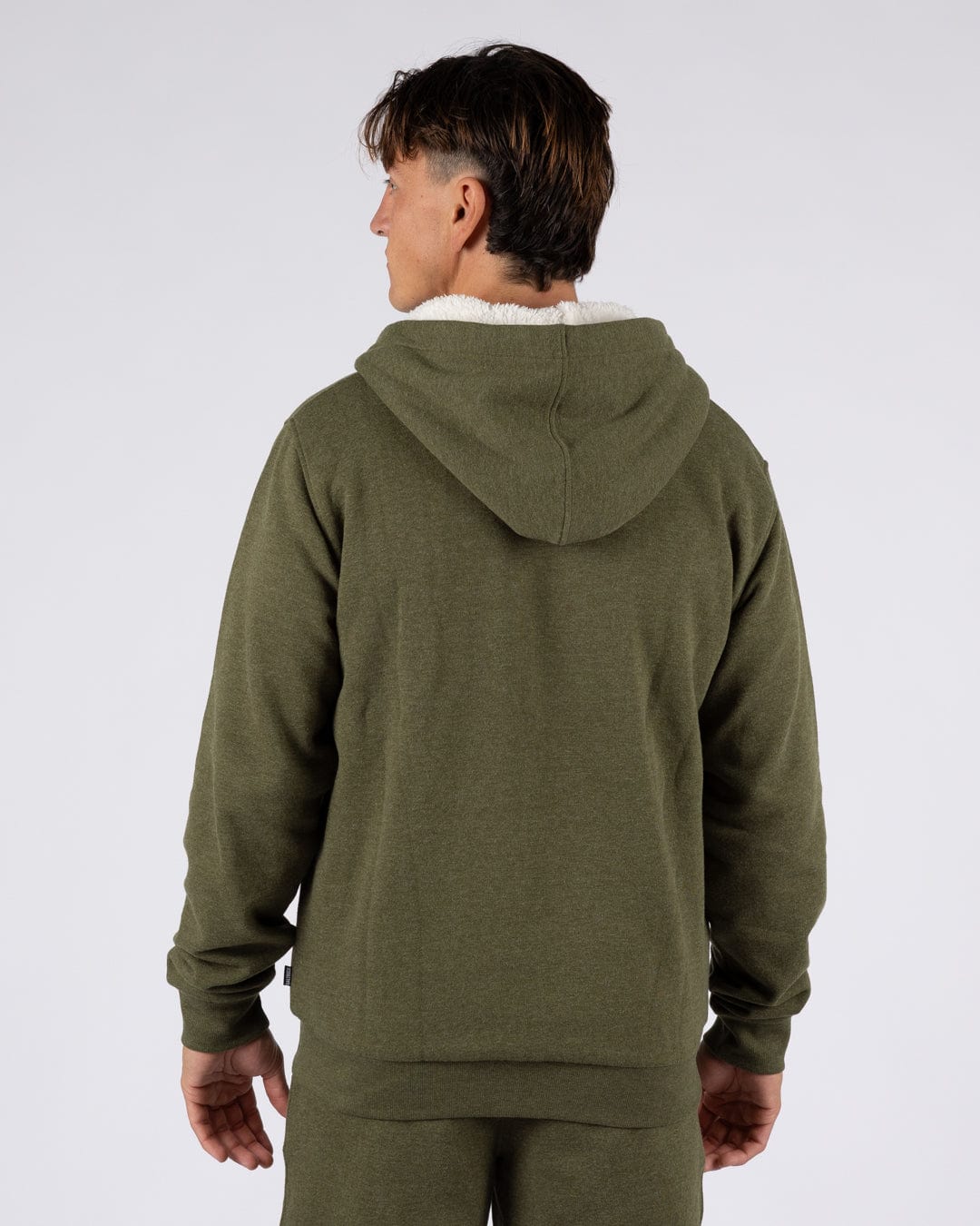 Saltrock Original - Mens Fur Lined Hoodie - Green