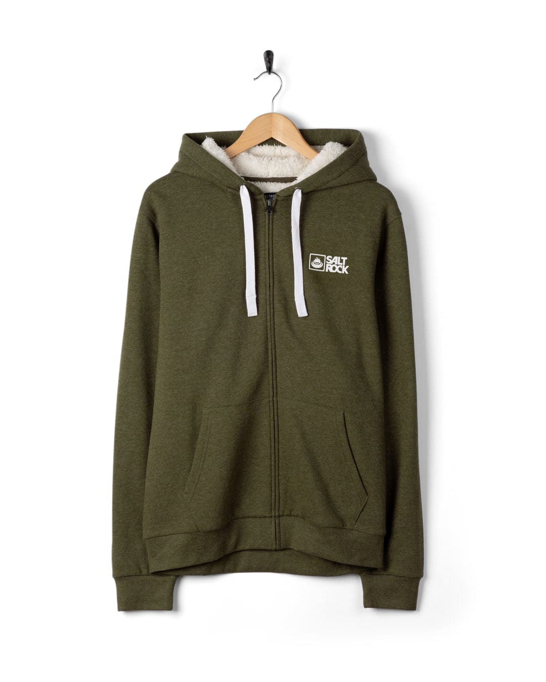 Saltrock Original - Mens Fur Lined Hoodie - Green