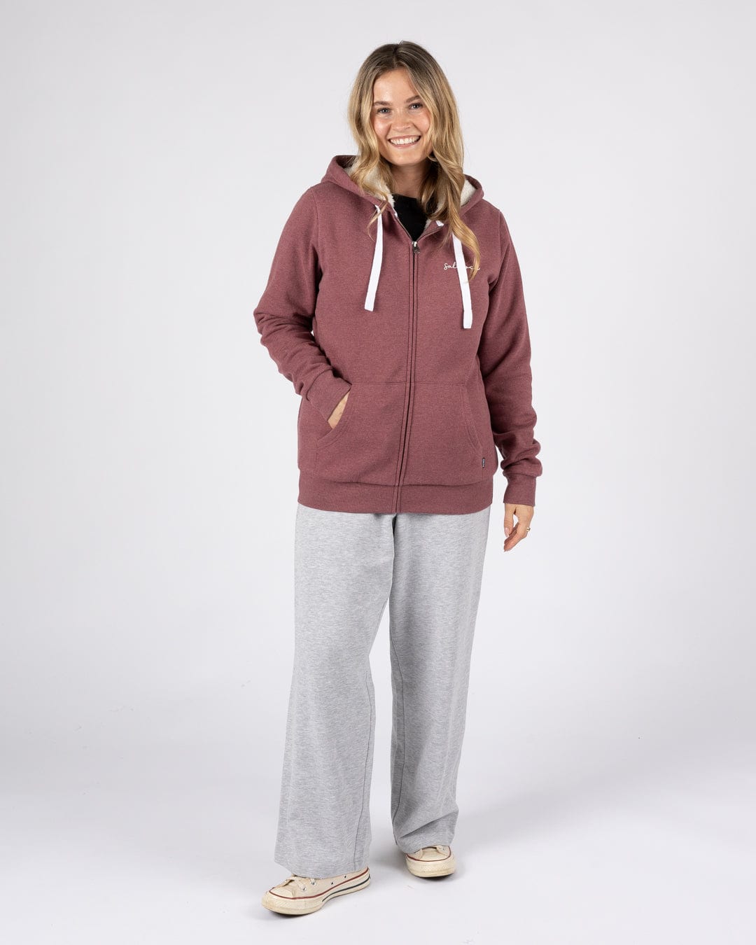 Velator - Womens Borg Lined Hoodie - Burgundy