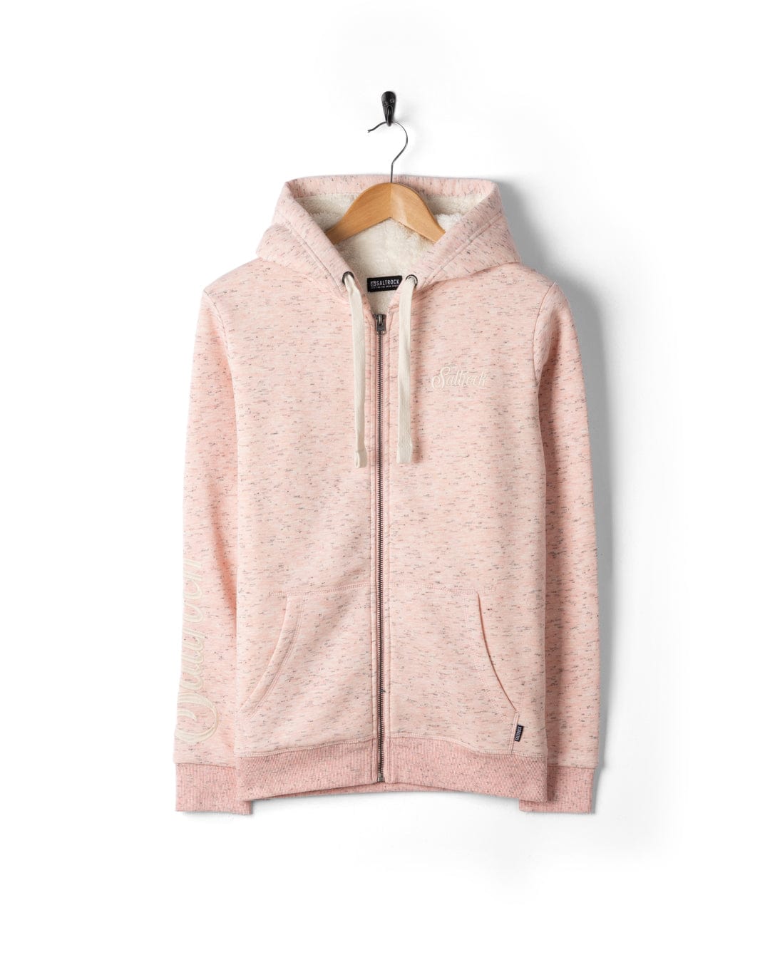 Trader Sleeve - Womens Borg Lined Hoodie - Light Pink