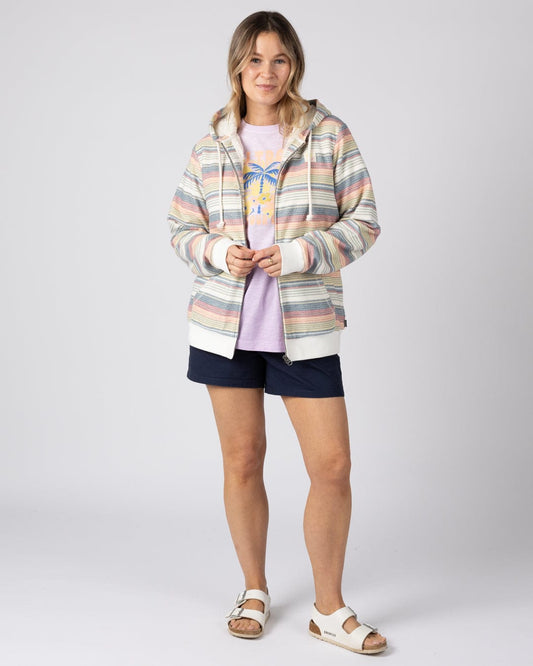Delen Womens Lined Hoodie in Multi
