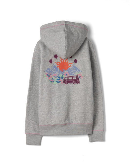 Rise And Shine Kids Borg Lined Zip Hoodie in Grey