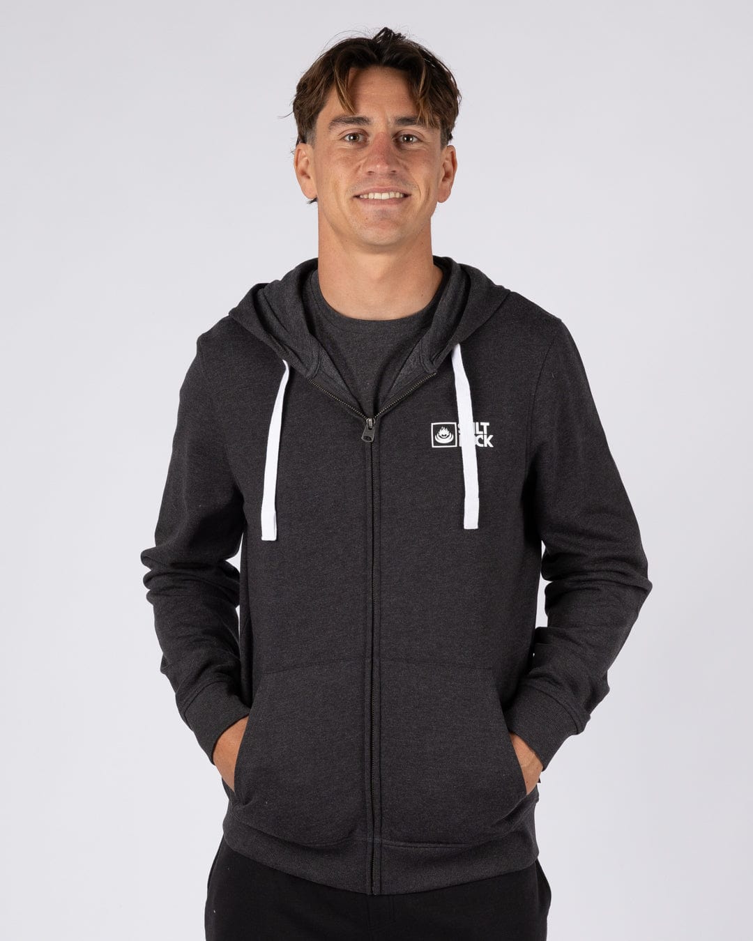 Saltrock Original - Mens Zip Hoodie - Dark Grey