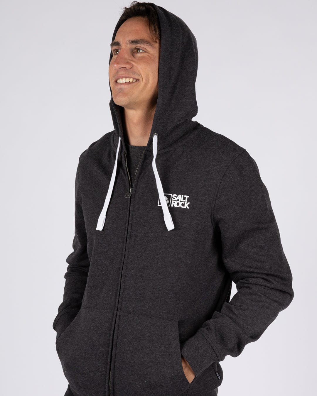 Saltrock Original - Mens Zip Hoodie - Dark Grey