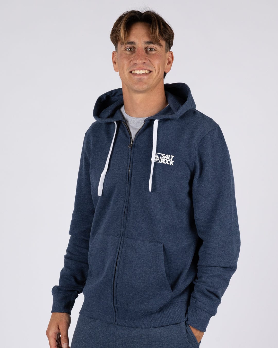 Saltrock Original - Mens Zip Hood - Blue Marl