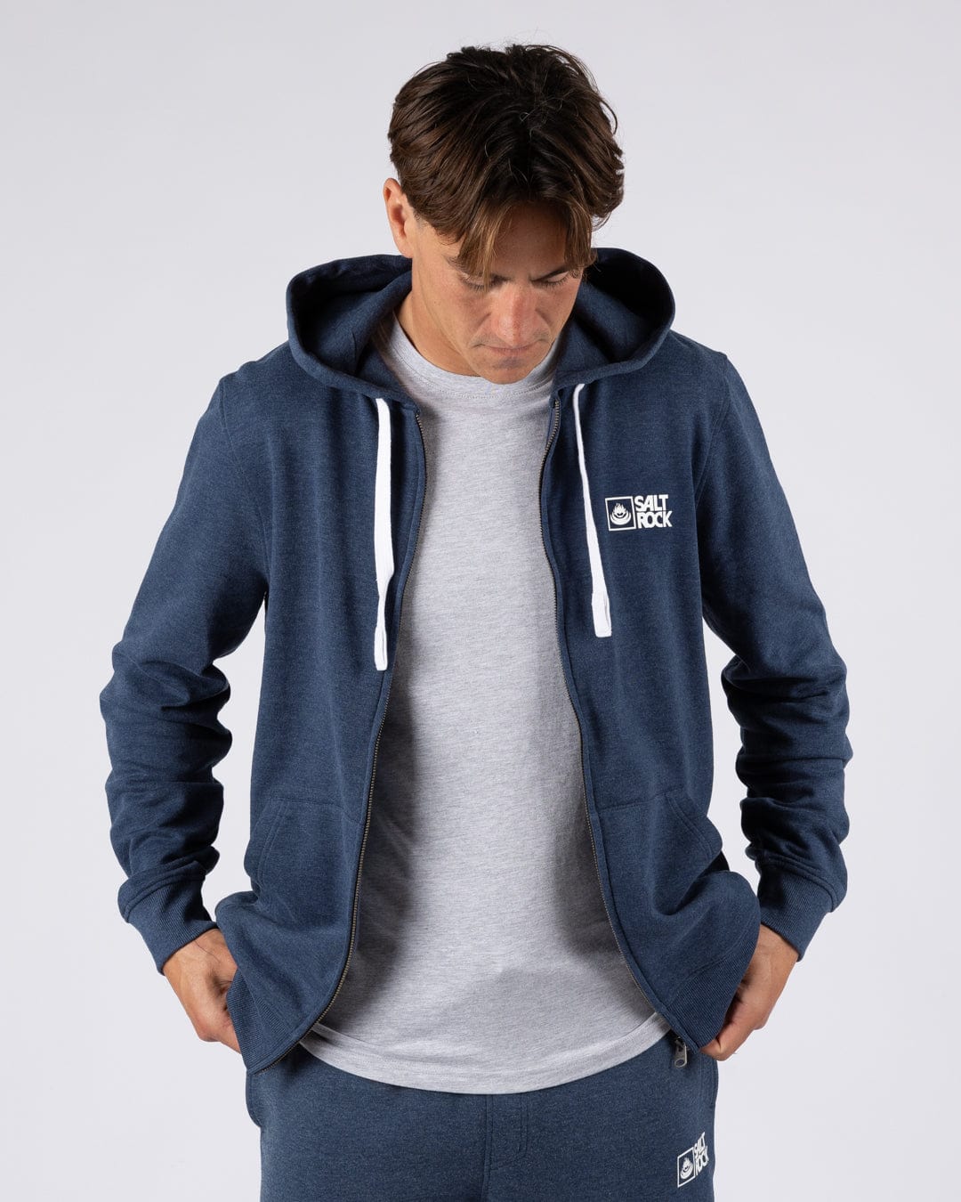 Saltrock Original - Mens Zip Hood - Blue Marl