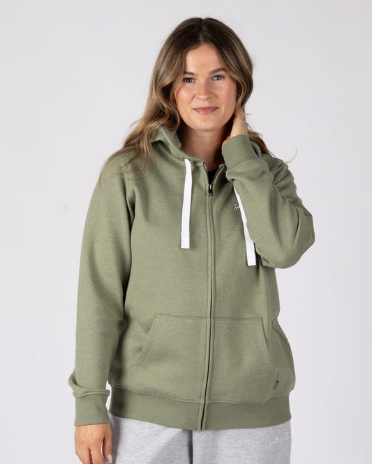 Essential Womens Zip Hoodie in Green