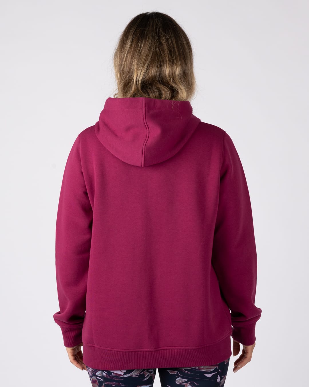 Essential Womens Zip Hoodie in Dark Pink