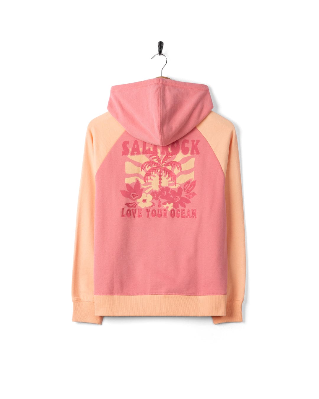 Sun Daze Womens Zip Through Hoodie in Bright Pink
