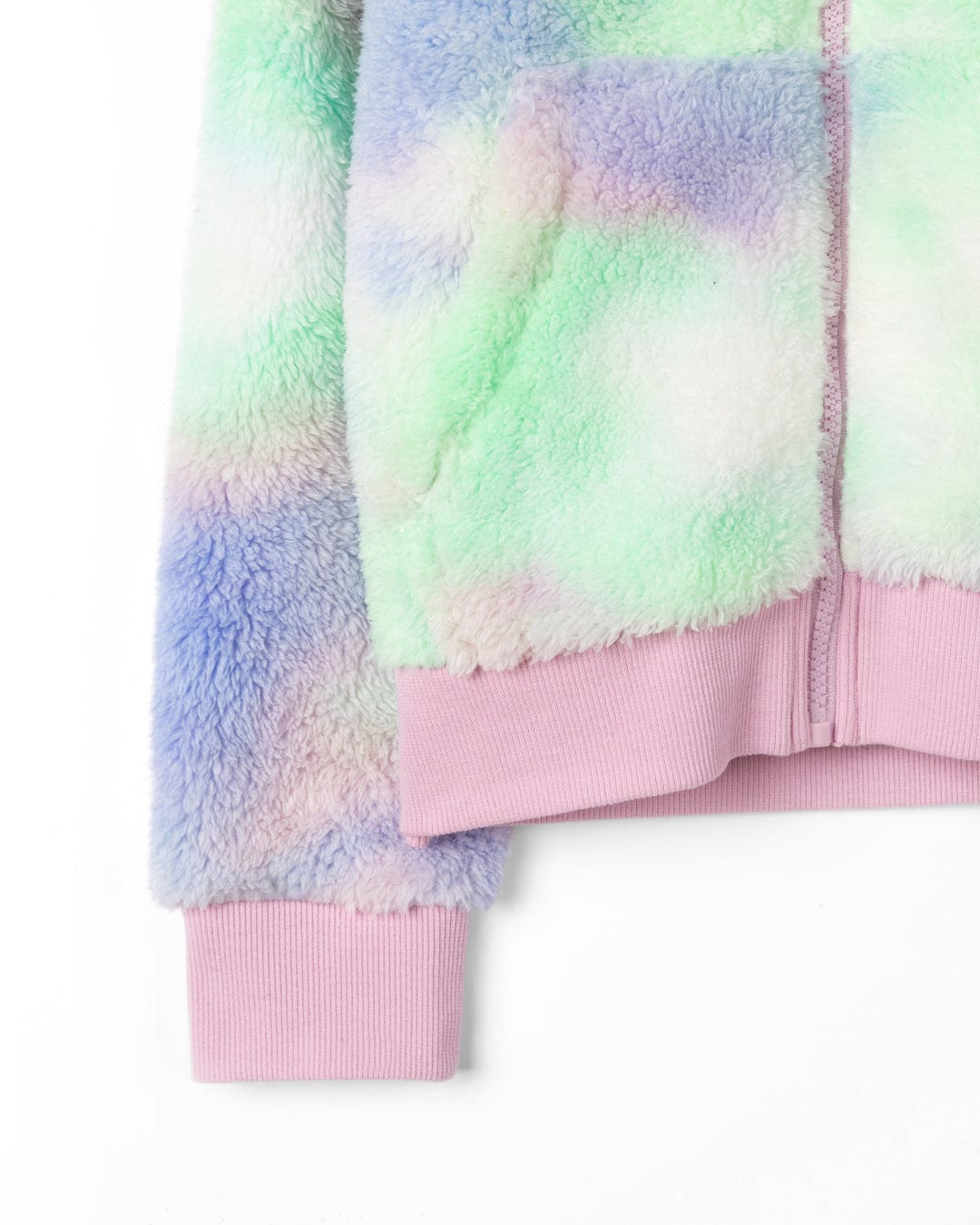 Kiki - Kids Pastel Zip Fleece - Tie Dye Purple/Green