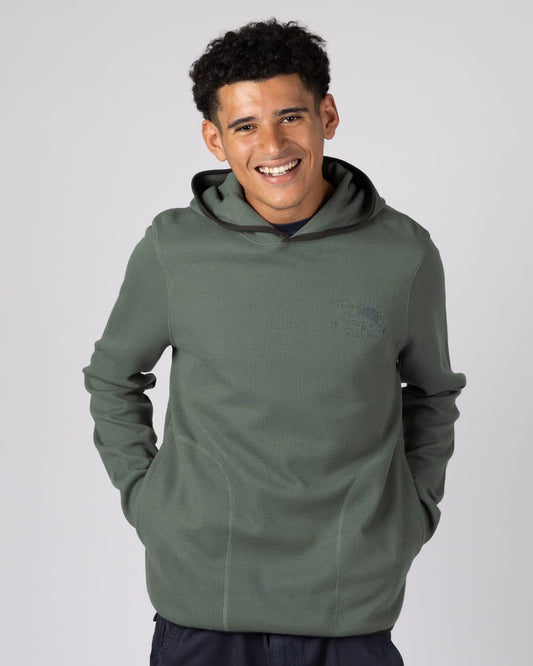 Birch Mens Waffle Pop Hoodie In Green